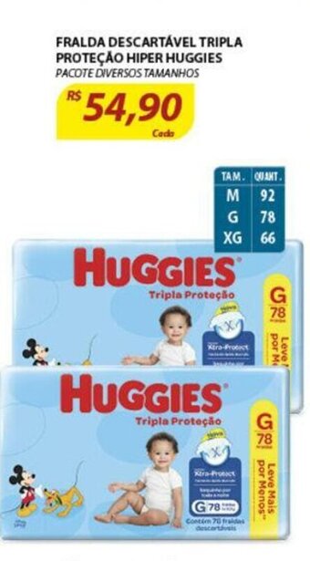 Assaí Atacadista Fralda Descartavel Tripla Protecao Hiper Huggies oferta