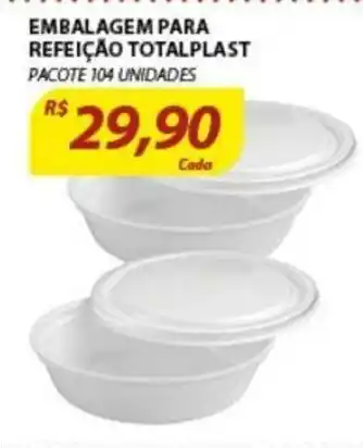 Embalagem Para Refeicao TotalPlast 104 undiades