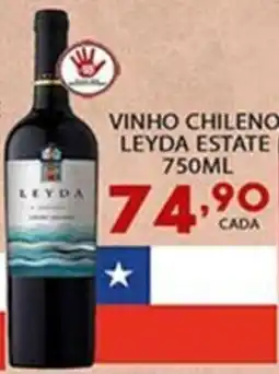 Supermercado Porecatu VINHO CHILENO LEYDA ESTATE 750ML oferta