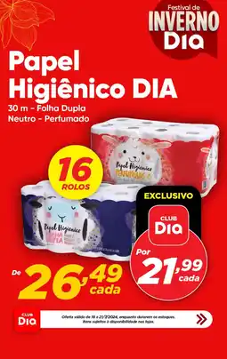 Dia Papel Higiênico DIA 30 m - Folha Dupla Neutro - Perfumado oferta