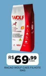 DB Supermercados Ração para cães wolfs oferta