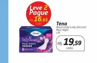Tena absorvente lady discreet maxi night c/6