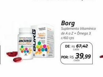 Drogal Borg suplemento vitamínico de a a z + ômega 3 c/60 cps oferta
