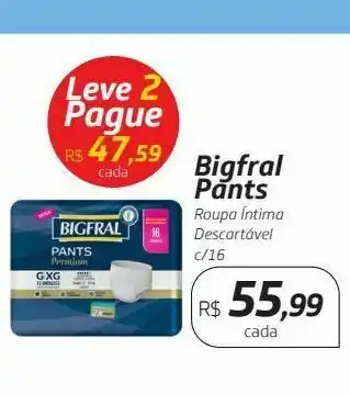 Drogal Bigfral pants roupa íntima descartável c/16 oferta
