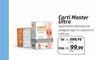 Drogal Carti master ultra suplemento alimentar de colágeno tipo ii e vitamina e c/60 cps oferta