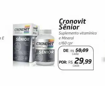 Drogal Cronovit sênior suplemento vitamínico e mineral c/60 cpr oferta