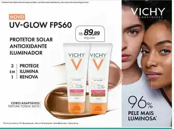 Drogal Protetor solar vichy uv-glow fsp60 oferta