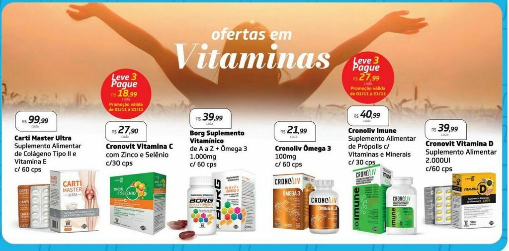 Carti master ultra suplemento alimentar de colágeno tipo ii e vitamina e  oferta na Drogal