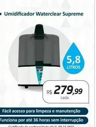 Drogal Umidificador waterclear supreme oferta