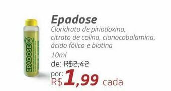 Drogal Epadose cloridrato de piriodoxina, citrato de colina, cianocobalamina, ácido fólico e biotina 10ml oferta