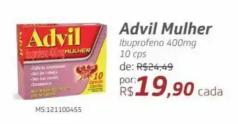 Drogal Advil mulher ibuprofeno 400mg 10 cps oferta