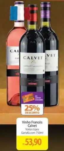 Atacadão Vinho Francês Calvet Vários tipos Garrafa com 750ml oferta