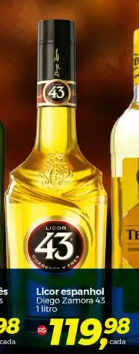Frangolândia Licor espanhol Diego Zamora 43 1 litro oferta