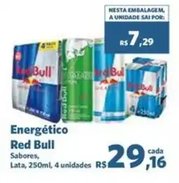 Energético Red Bull Sabores, Lata, 250ml, 4 unidades