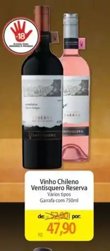 Atacadão Vinho Chileno Ventisquero Reserva Vários tipos Garrafa com 750ml oferta