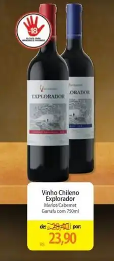 Atacadão Vinho Chileno Explorador Merlot/Cabernet Garrafa com 750ml oferta