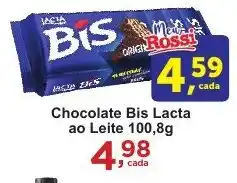Rossi Supermercado Chocolate Bis Lacta ao Leite 100,8g oferta