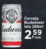 Rossi Supermercado Cerveja Budweiser lata 269ml oferta