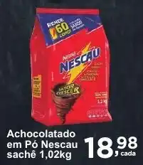 Rossi Supermercado Achocolatado em Pó Nescau sachê 1,02kg oferta