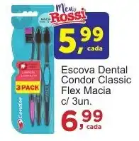 Rossi Supermercado Escova Dental Condor Classic Flex Macia c/ 3un. oferta