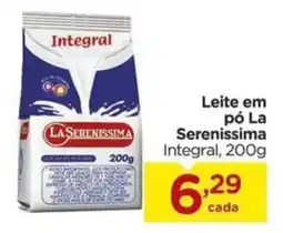 Carrefour Leite em pó La Serenissima Integral, 200g oferta