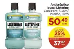Carrefour Antisséptico bucal Listerine Cool Mint, Suave/ Intenso, 1 litro oferta