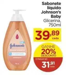 Carrefour Sabonete líquido Johnson's Baby Glicerina, 750ml oferta