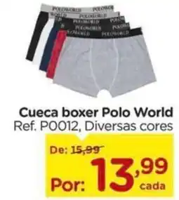 Carrefour Cueca boxer Polo World Ref. PO012, Diversas cores oferta