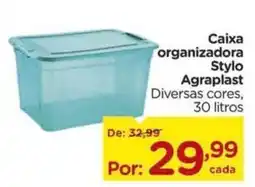 Carrefour Caixa organizadora Stylo Agraplast Diversas cores, oferta