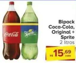 Carrefour Bipack Coca-Cola, Original + Sprite 2 litros oferta