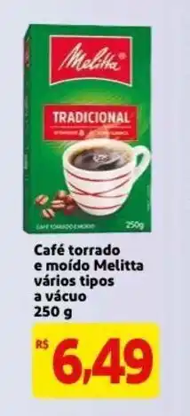 Mercado Extra Cafe Torrado e moido Melitta varios tipos a vacuo 250g oferta