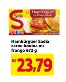 Mercado Extra Hamburguer Sadia Carne bovina ou frango 672g oferta
