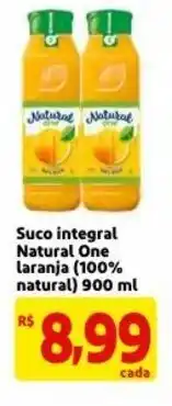 Mercado Extra Suco Integral Natural One Laranja (100% natural) 900ml oferta