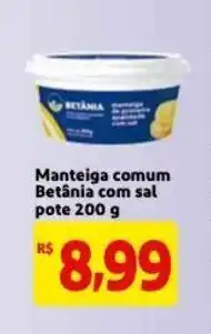 Mercado Extra Manteiga Comum Betania com sal pote 200g oferta