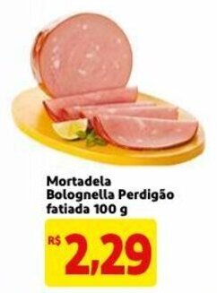 Mercado Extra Mortadela Bolognella Perdigao fatiada 100g oferta