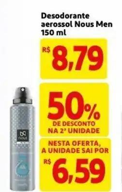Mercado Extra Desodorante Aersossol Nous Men 150ml oferta