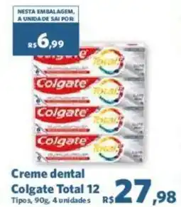 Creme dental Colgate Total 12 Tipos 90g 4 unidades