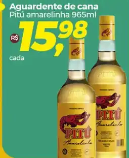 Frangolândia Aguardente de cana Pitú amarelinha 965ml oferta