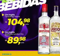 Frangolândia Gin inglês Tanqueray 750ml oferta