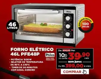 Móveis Simonetti Forno Elétrico 46l Pfe48p Philco oferta