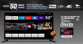 Móveis Simonetti Tv Led 50 Smart 4k Tpv50n10n5e Philco oferta