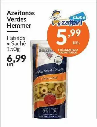 Zaffari Azeitonas Verdes Hemmer 150g oferta