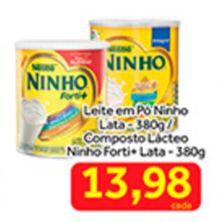 Shibata Supermercados Leite em po Ninho lata 380g / Composto lacteo Ninho Fort+ lata 380g oferta