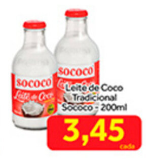 Shibata Supermercados Leite de Coco Tradicional Sococo 200ml oferta