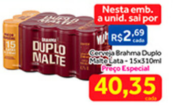 Shibata Supermercados Cerveja Brahma Duplo Malte Lata 15x310ml oferta