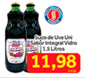 Shibata Supermercados Suco de Uva Uni Sabor Integral Vidro 1.5L oferta