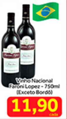 Shibata Supermercados Vinho Nacional Faroni Lopez 750ml oferta