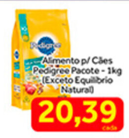 Alimento p/ caes Pedigree pacote 1kg