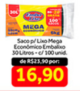Shibata Supermercados Saco p/ Lixo Mega Economico Embalixo 30L - c/100 unid. oferta