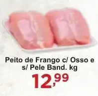 Rossi Supermercado Peito de Frango c/ Osso e s/ Pele Band. kg oferta
